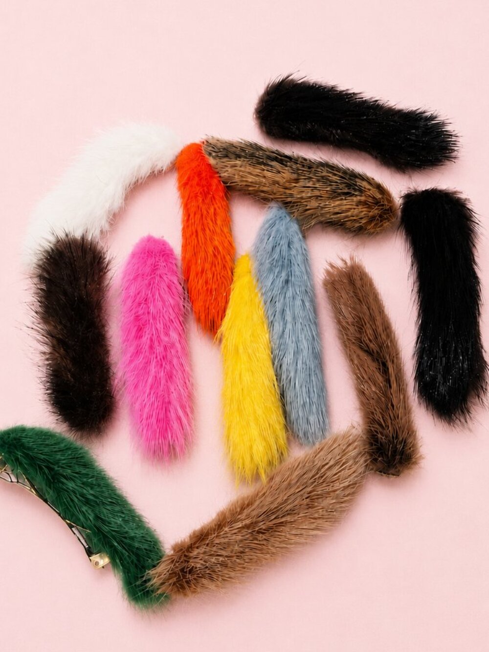 Mink Hair Barrettes  Lot of 12